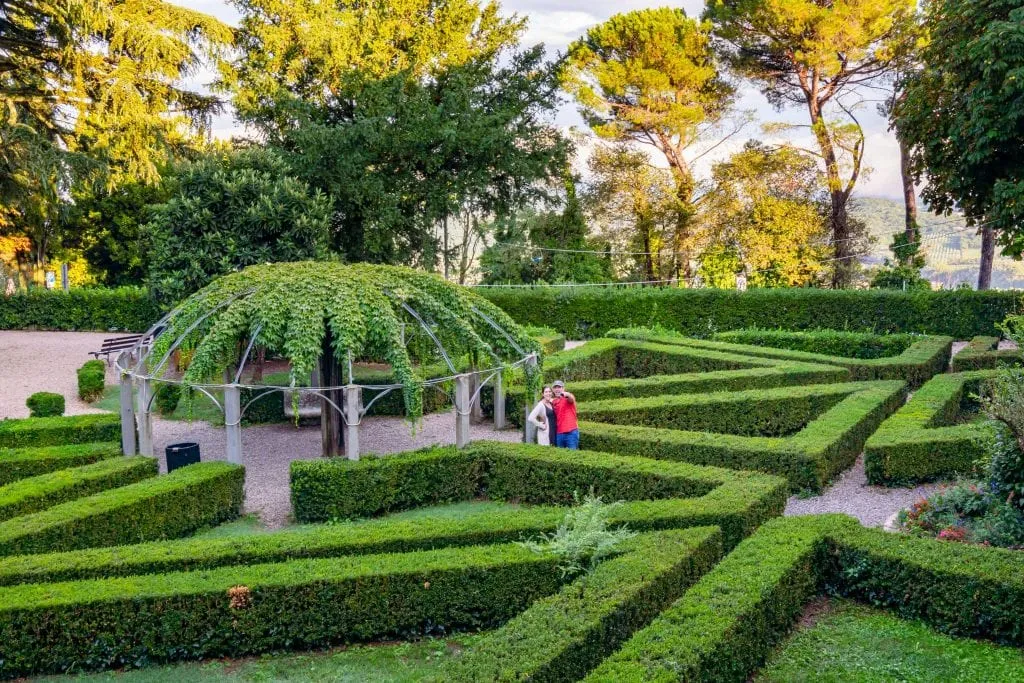 small hedge maze near fortress, one of the best places to visit montepulciano italy