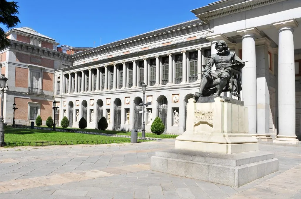 front facade of the prado museum, one of the best places to visit in madrid in 3 days