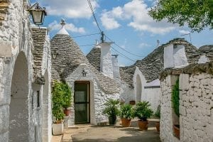 White trulli of Alberobello, one of the prettiest small towns in Italy