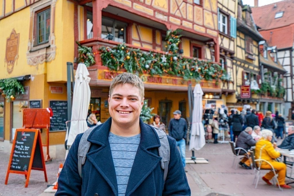 jeremy storm visiting colmar france and walking through historic center