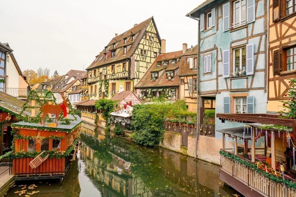 Viewpoint in La Petite Venise in Colmar in winter