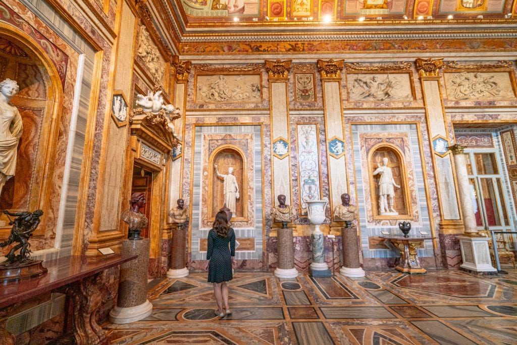 kate storm inside the borghese gallery in rome italy