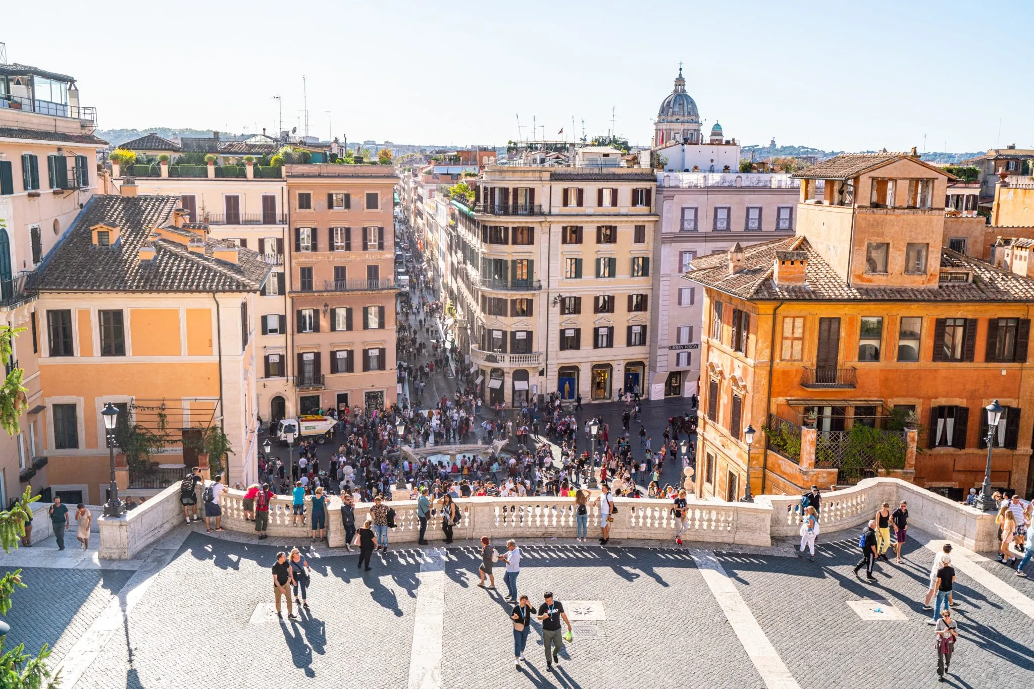 View of Piazza di Spagna from above, one of the best viewpoints in Rome