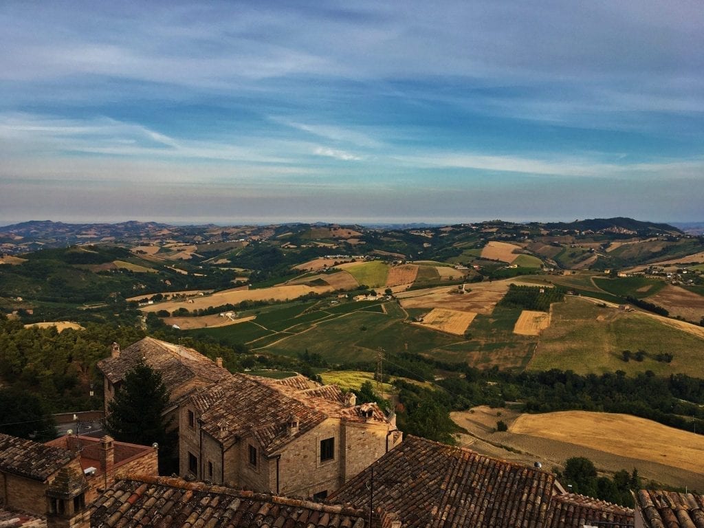 Rooftops of Montedinove in Le Marche Italy