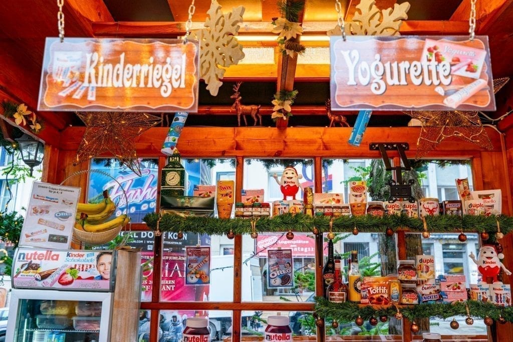 christmas market stall in cologne germany, one of the best christmas villages in europe