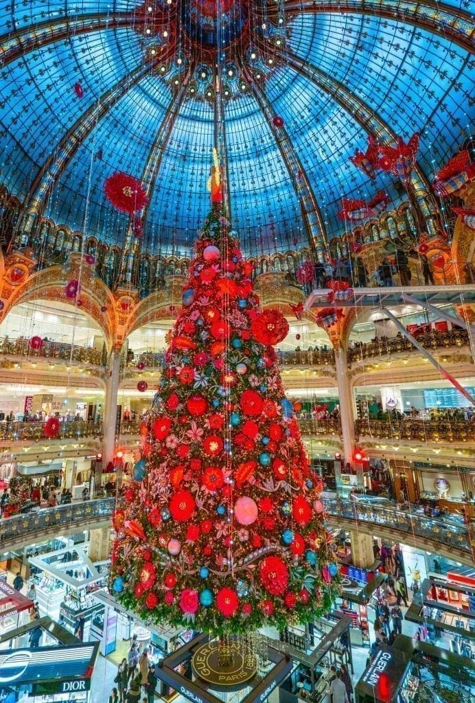 2019 galeries lafayette christmas tree, one of the best things to do in paris in winter