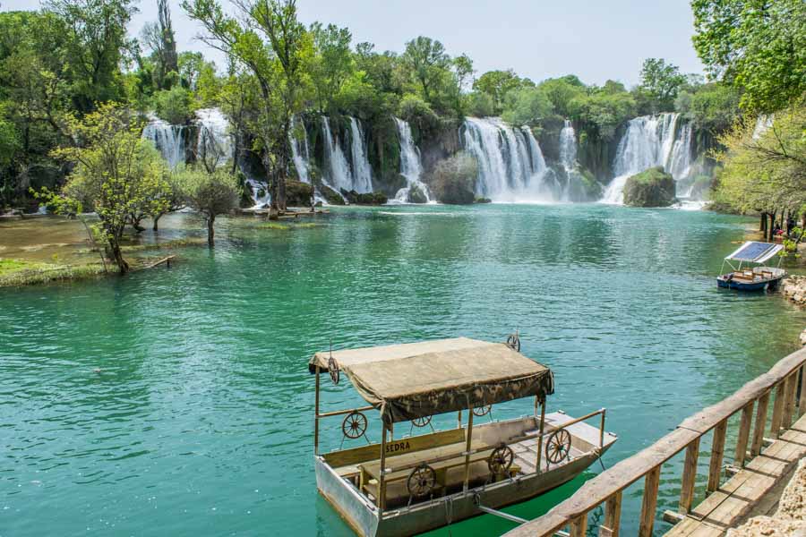 Kravice Waterfalls in Bosnia, as seen on a road trip Europe itinerary