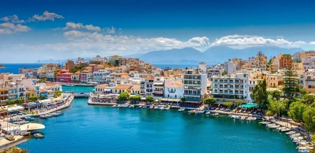 Agios Nikolaos in Crete as seen from above