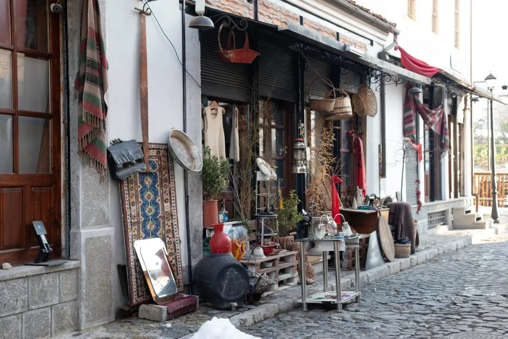 thrift store selling various goods in korce albania