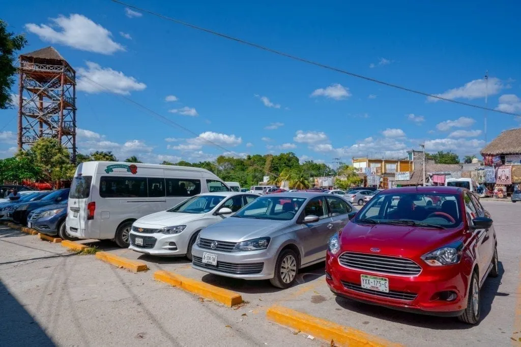 Parking lot at Coba ruins