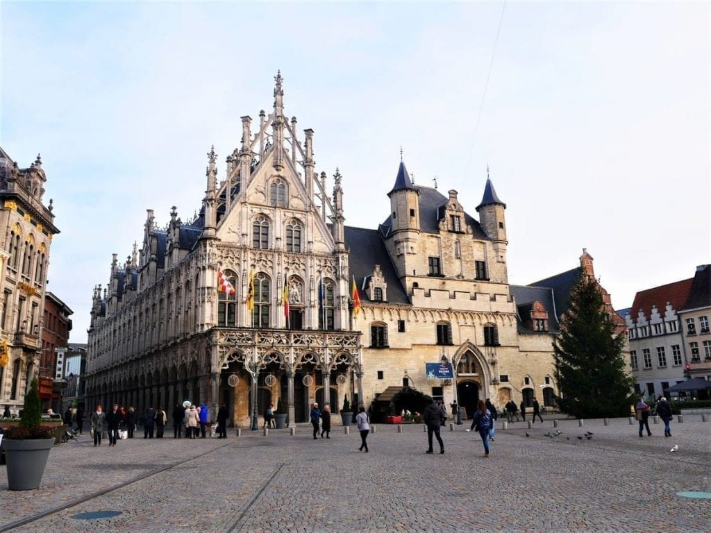 Ornate buildings in Mechelen, Belgium, a great place to visit in Europe off the beaten path