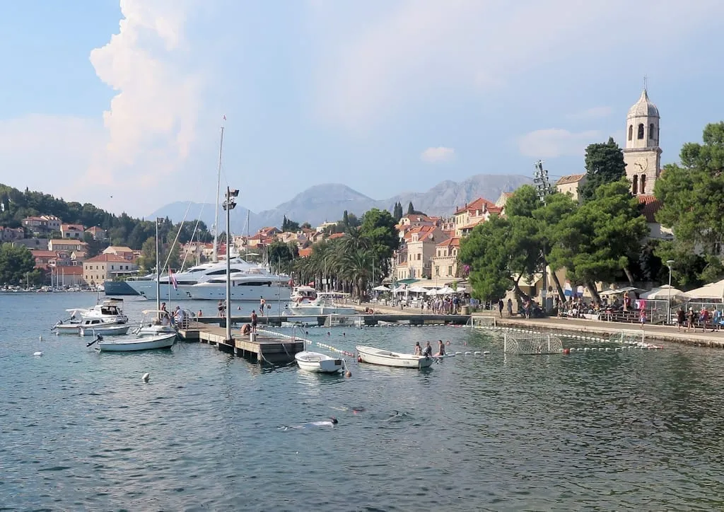 Harbor of Cavtat Croatia, a beautiful nontouristy place to visit in Europe