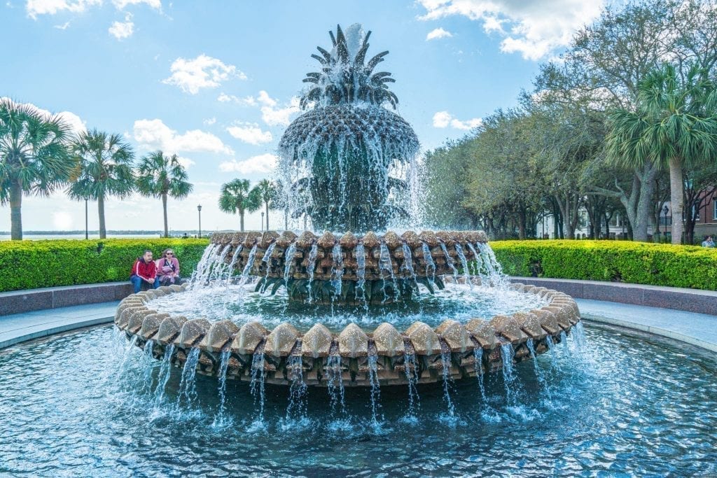 Pineapple Fountain, as seen during a long weekend in Charleston South Carolina