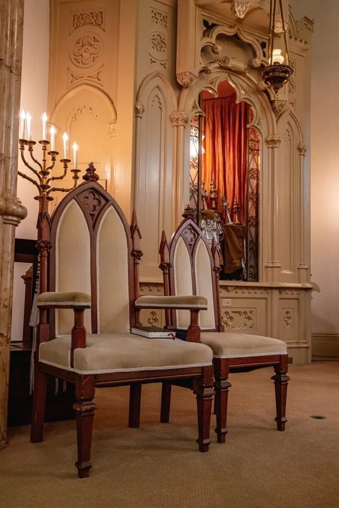 interior of congregation mickve israel as seen one day in savannah ga