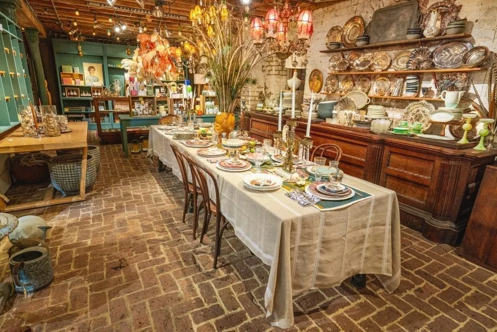 Interior of the basement of the Paris Market on Broughton Street in Savannah GA