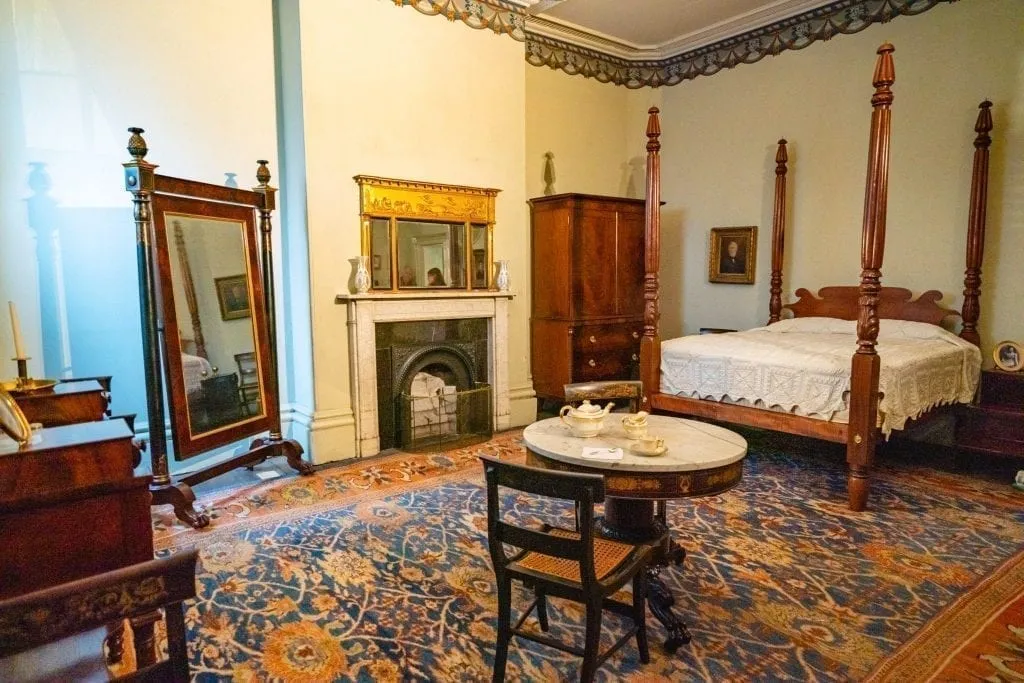 Ground floor bedroom in Owens-Thomas House and Slave Quarters, as seen on long weekend in Savannah GA