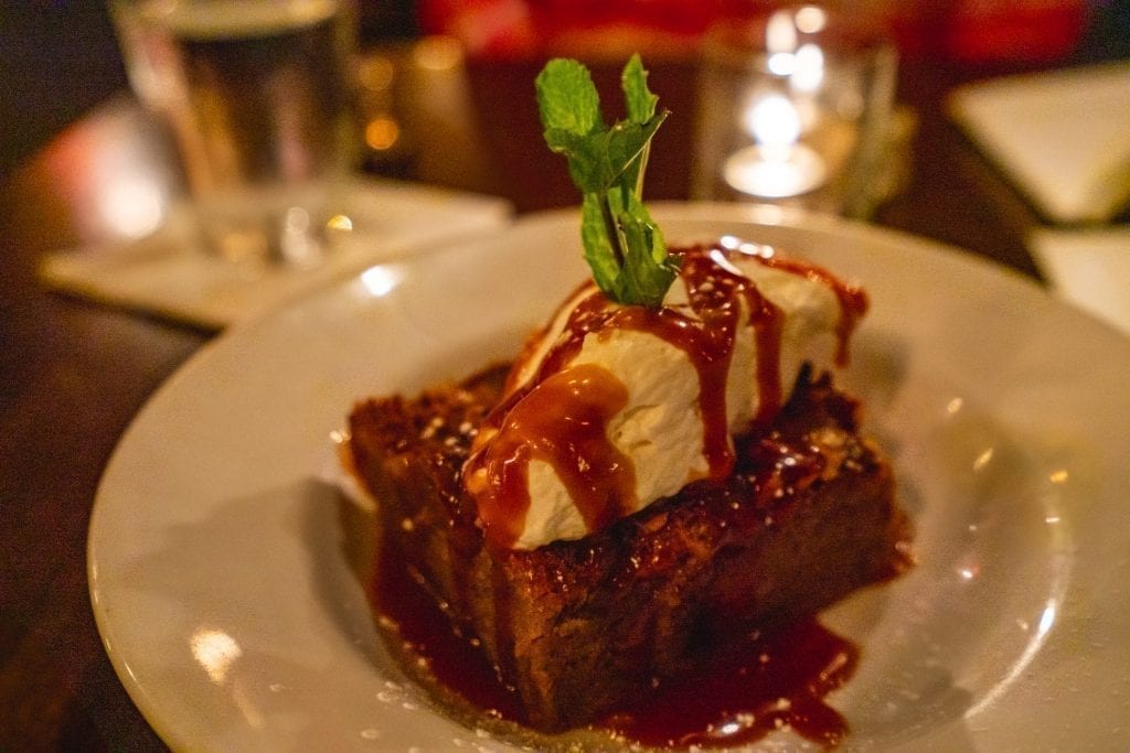 Bread pudding from The Public, one of the best restaurants in Savannah GA