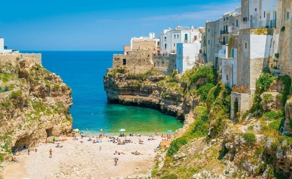 Polignano al Mare Beach in Puglia Italy