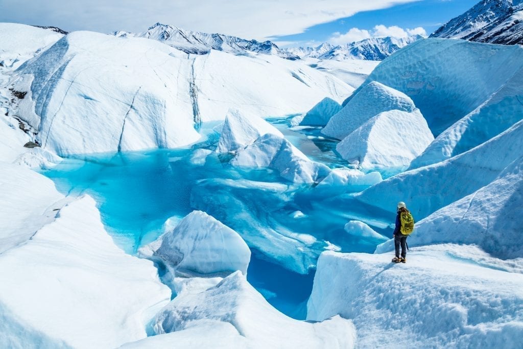 Matanuska Glacier near Valdez Alaska. Alaska is home to some of the best road trips in USA