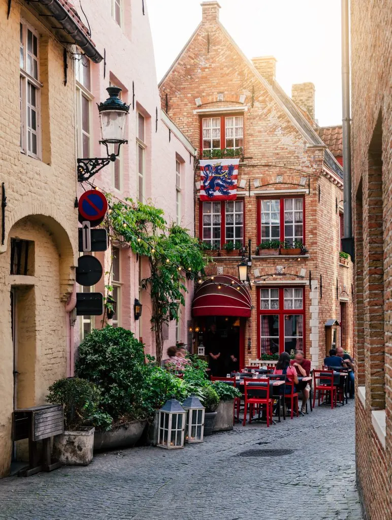 beautiful bruges belgium typical flemish facades as seen on a side street