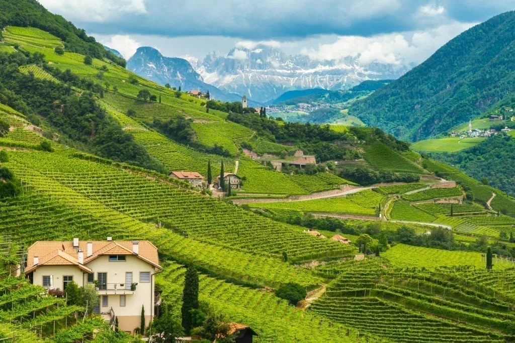 View from Santa Maddalena Church near Bolzano Italy, as seen during an amazing Italy road trip