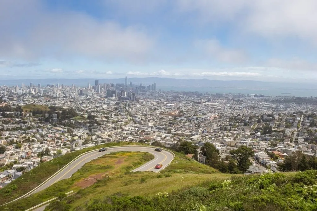 View from Twin Peaks, as seen during a long weekend in San Francisco itinerary