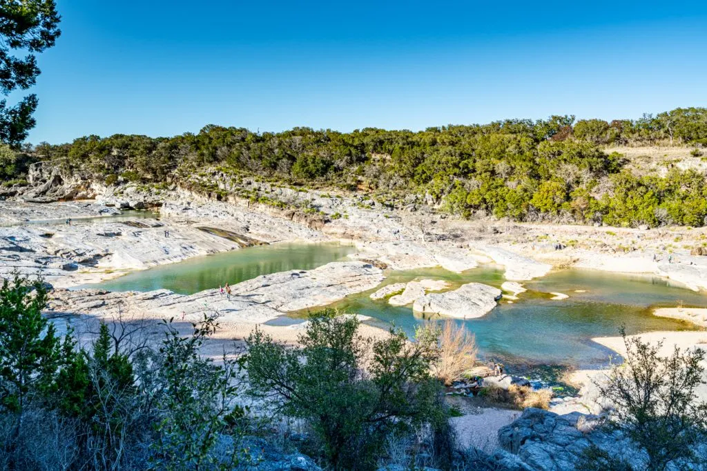 pedernales falls texas as seen from above