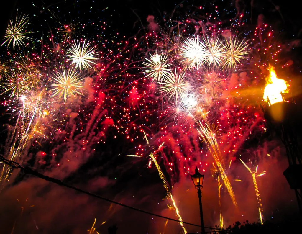 colorful fireworks show in the southeast united states