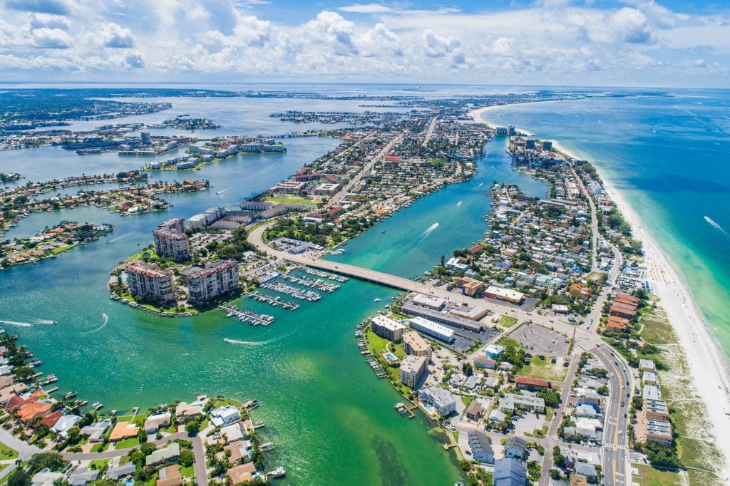 aerial view of st pete florida, one of the best weekend getaways south