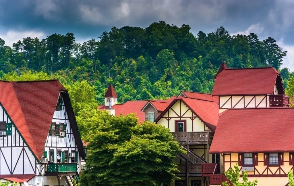 Bavarian-style rooftops in Helen Georgia, one of the best weekend getaways in the south