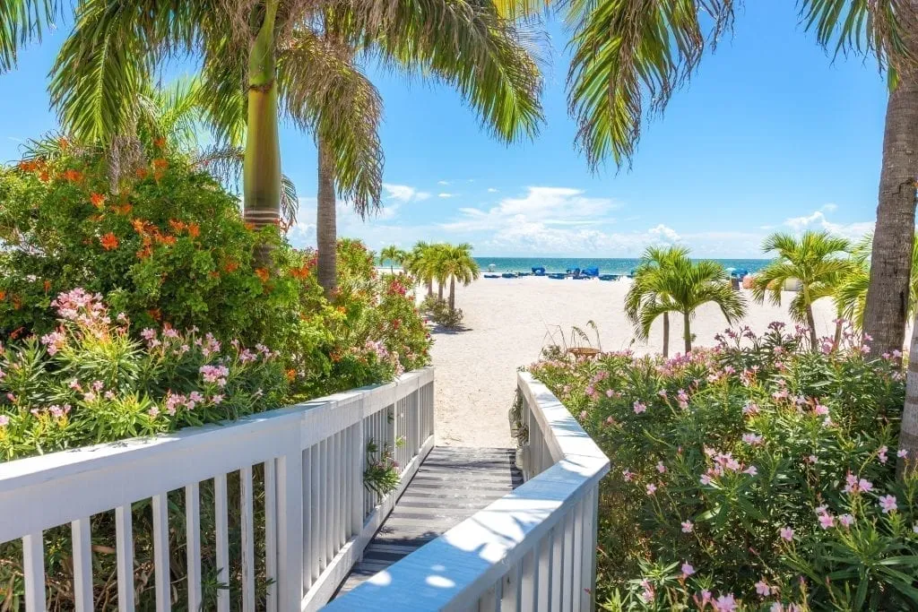 White fenced path leading to beach in St Petersburg Florida, one of the best weekend getaways southern usa