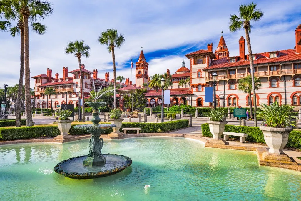 ornate building with a fountain in front of it in st augustine florida southeast getaway for couples