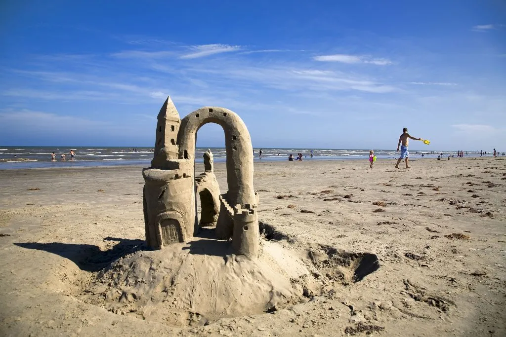 sand castle on the beach in port aransas texas