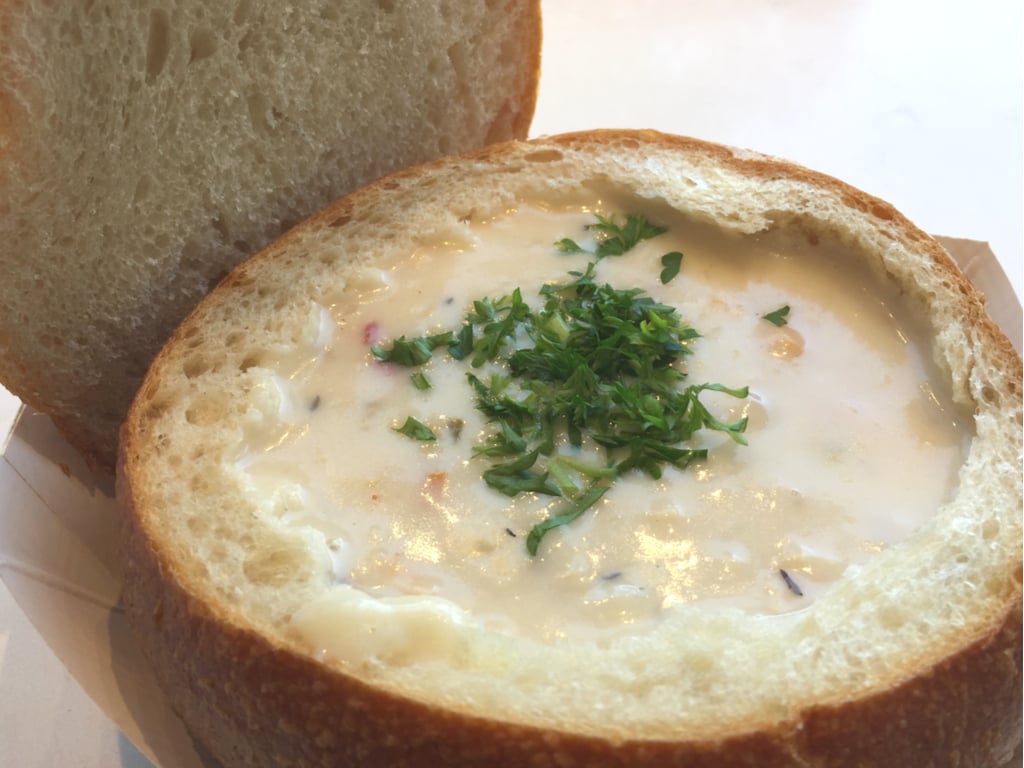 bread bowl full of chowder