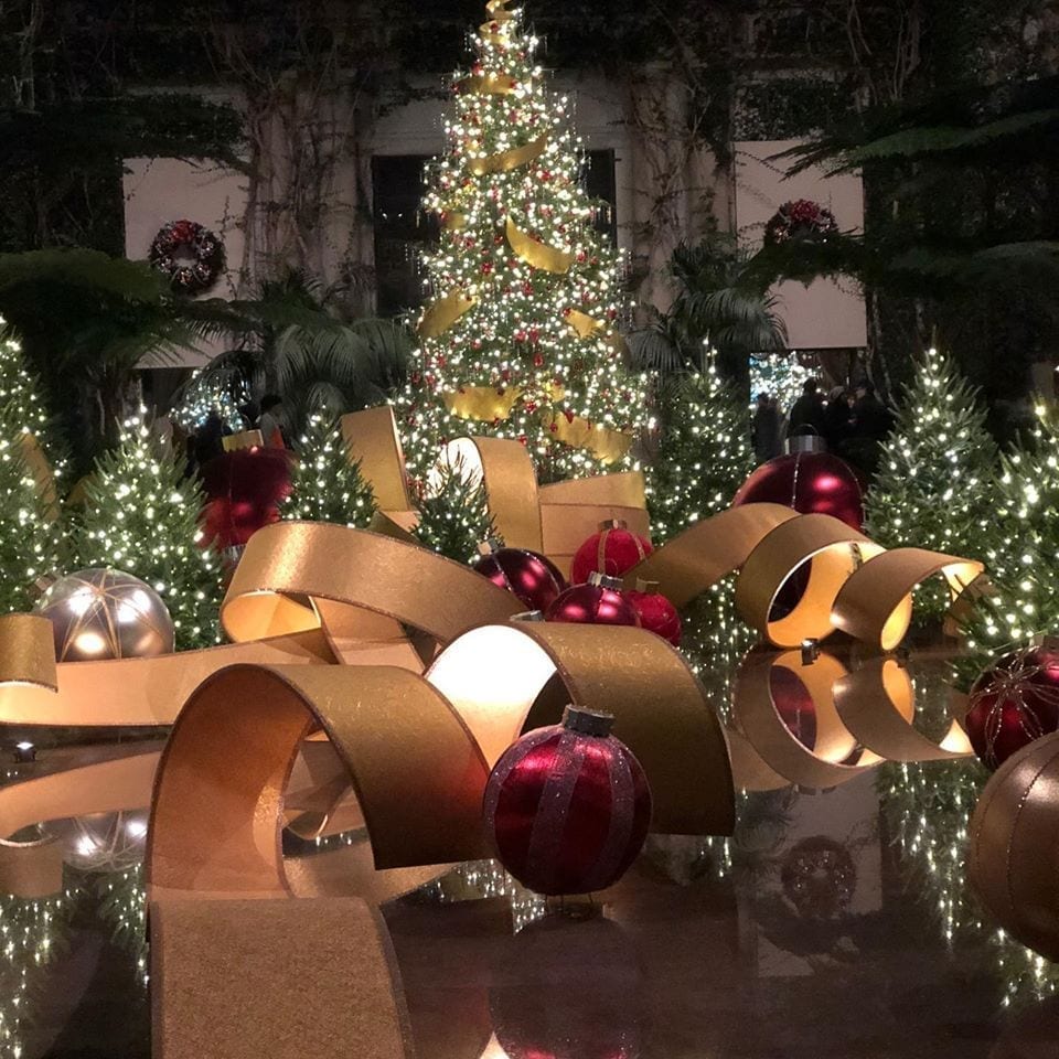 Christmas tree display at Longwood Gardens near Philadelphia, one of the best christmas vacations in us