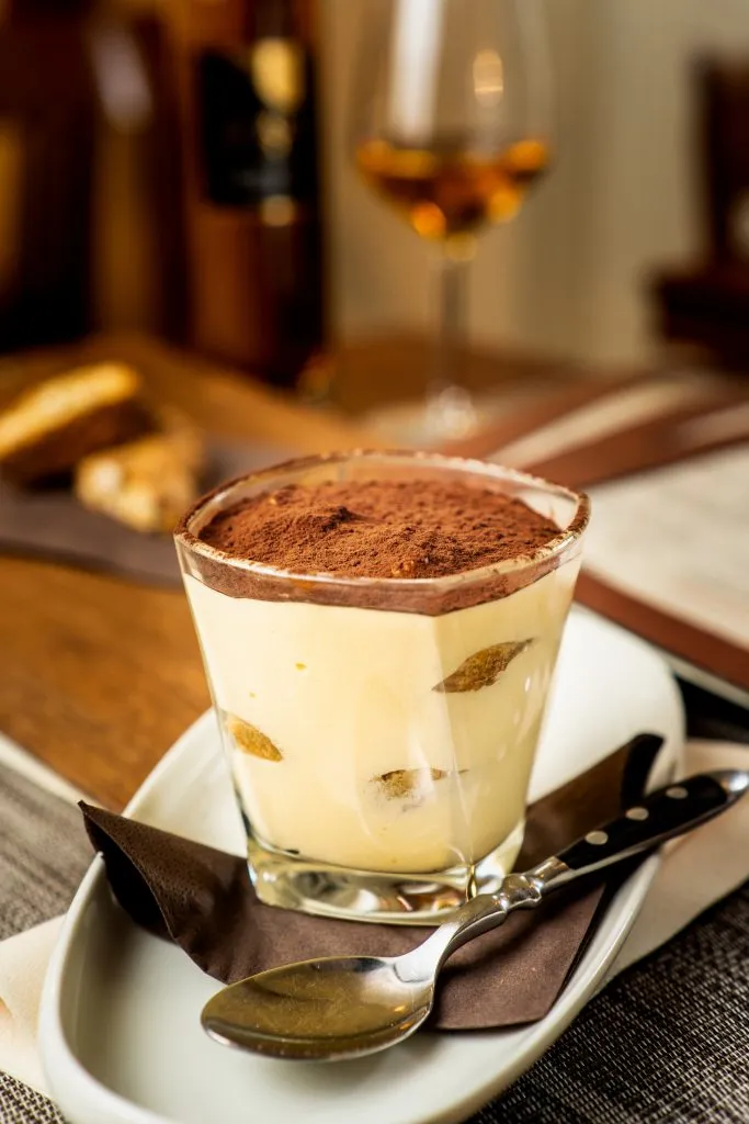 pudding style tiramisu in a rome restaurant