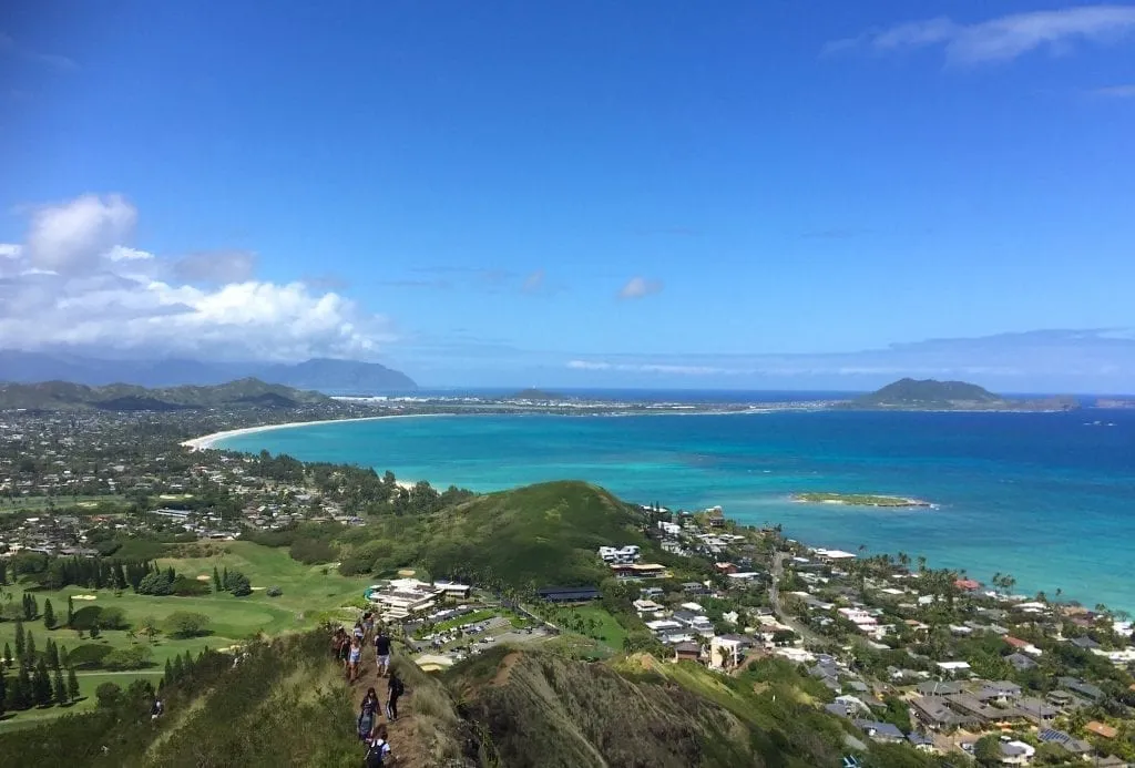 Kailua Beach on Oahu as seen from above, one of the most beautiful beaches in USA