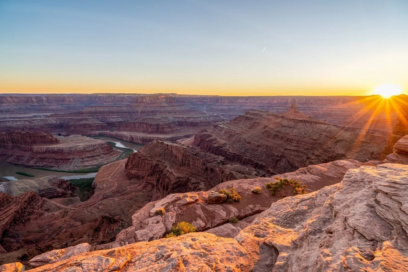 Sunset at Dead Horse Point State Park, one of the best places to visit in Utah