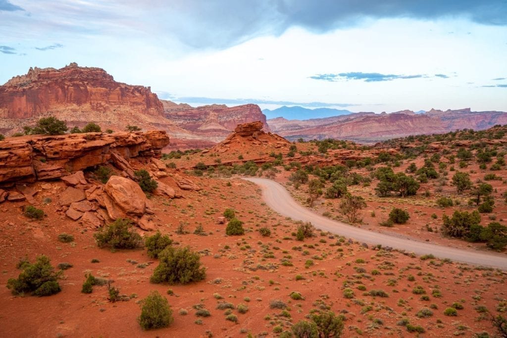 Dirt road in Capitol Reef National Park Utah