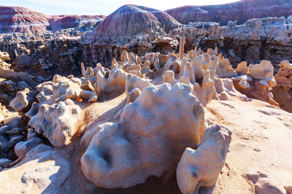 close up of rock formations in fantasy canyon utah