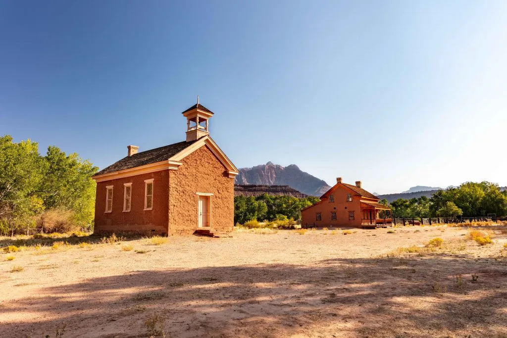 grafton ghost town with church in the foreground, one of the unique places to visit in utah usa