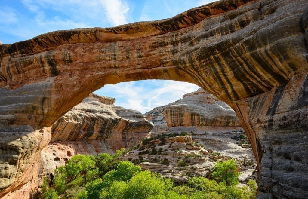 Sipapu Bridge in Natural Bridges National Monument, one of the best places to go in Utah