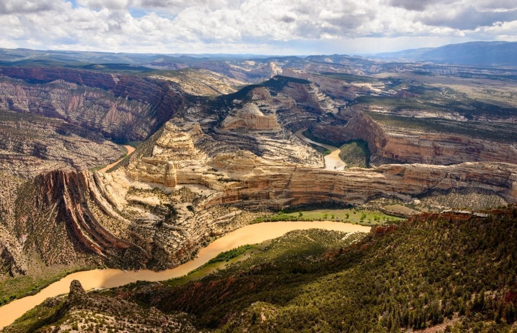 Dinosaur National Monument in Utah as seen from above