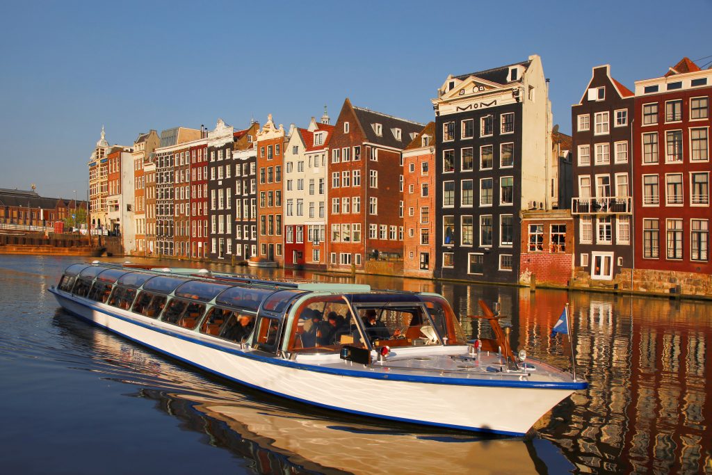 covered amsterdam canal boat