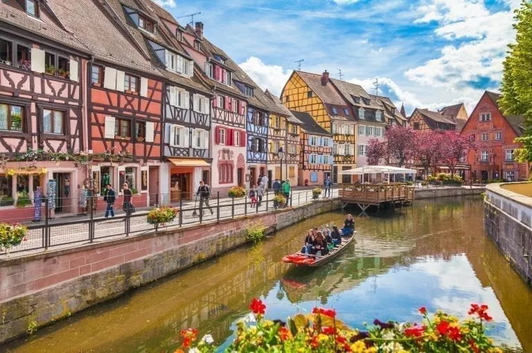La Petite Venise in Colmar on a summer day. Visiting La Petite Venise is one of the best things to do in colmar france.