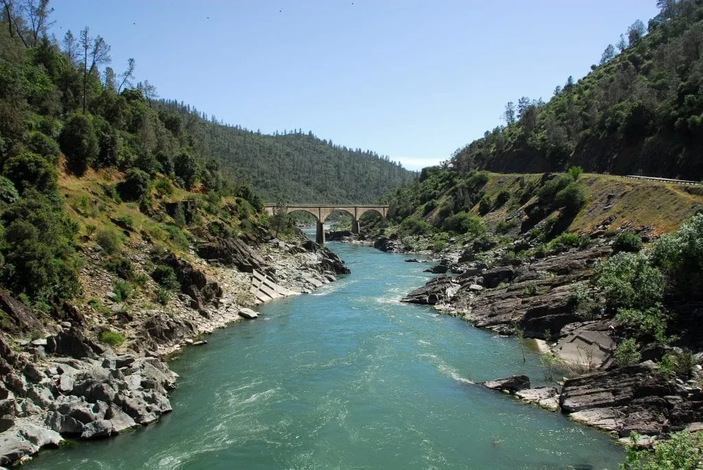 American River in California gold country near auburn ca