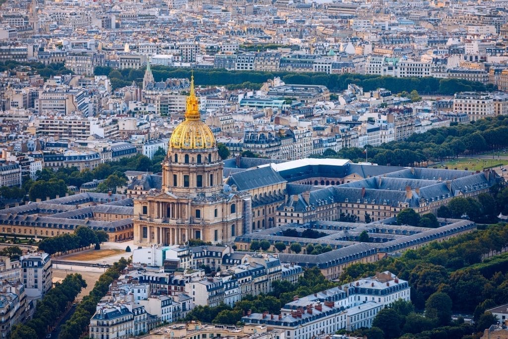 Les Invalides from above in Paris