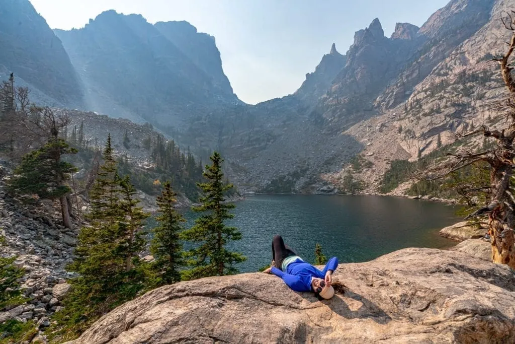 kate storm at emerald lake in rocky mountain national park