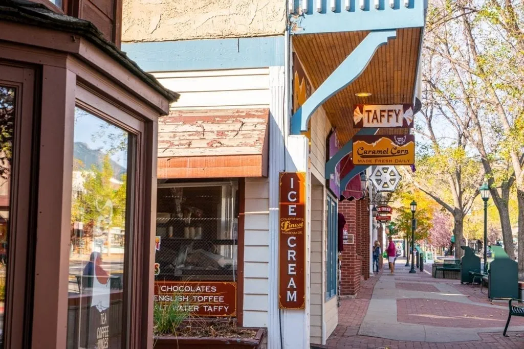 colorful shops are one of the best estes park attractions downtown