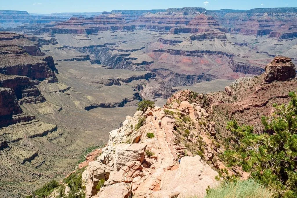 South Kaibab trail into the Grand Canyon, one of the most famous national parks in USA